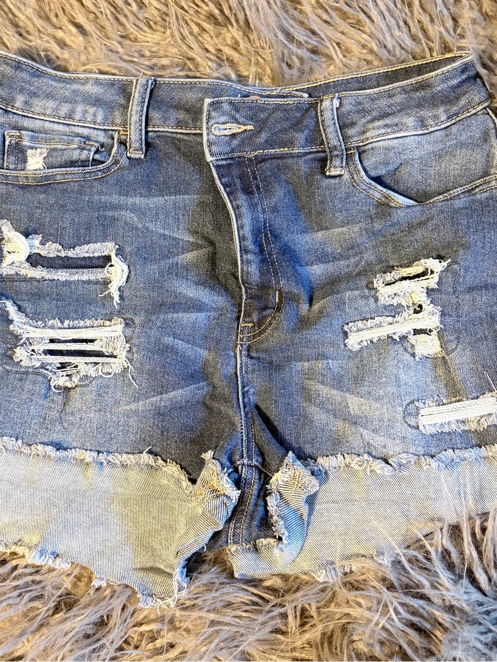 SO Distressed Blue Denim Jean Shorts